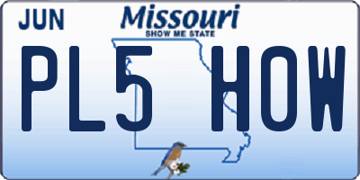 MO license plate PL5H0W