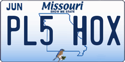 MO license plate PL5H0X