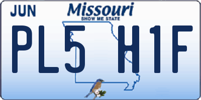 MO license plate PL5H1F