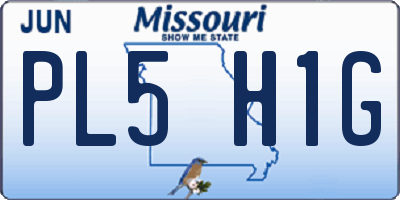 MO license plate PL5H1G