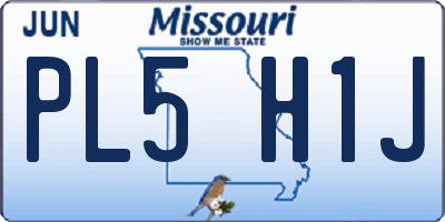 MO license plate PL5H1J