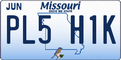 MO license plate PL5H1K