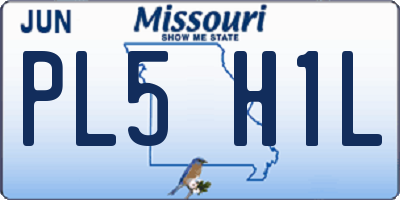 MO license plate PL5H1L