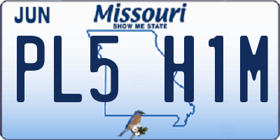 MO license plate PL5H1M