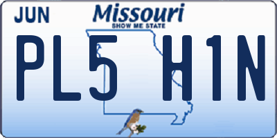 MO license plate PL5H1N