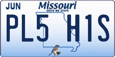 MO license plate PL5H1S
