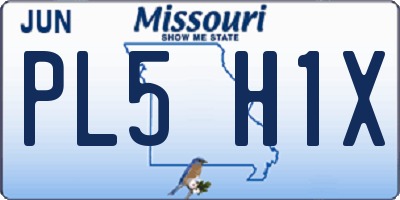 MO license plate PL5H1X