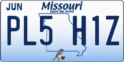 MO license plate PL5H1Z