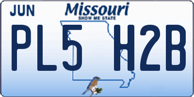 MO license plate PL5H2B