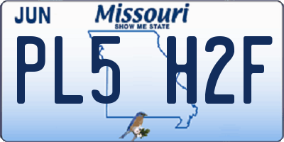 MO license plate PL5H2F