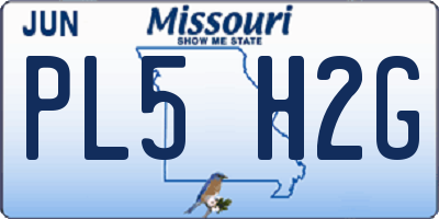 MO license plate PL5H2G