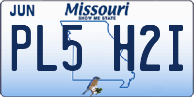 MO license plate PL5H2I