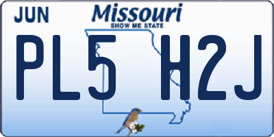 MO license plate PL5H2J