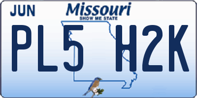 MO license plate PL5H2K