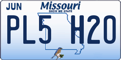 MO license plate PL5H2O