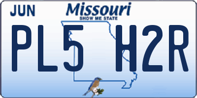 MO license plate PL5H2R