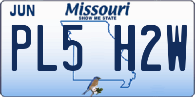MO license plate PL5H2W