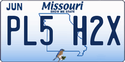 MO license plate PL5H2X