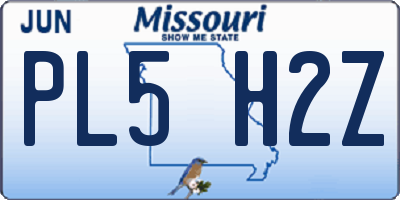 MO license plate PL5H2Z