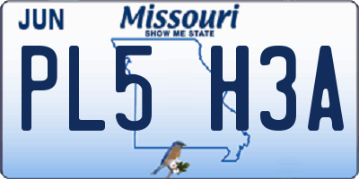 MO license plate PL5H3A