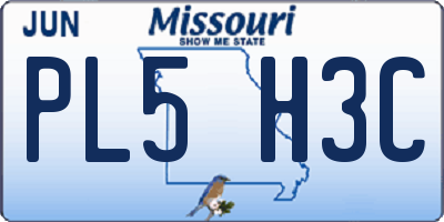 MO license plate PL5H3C