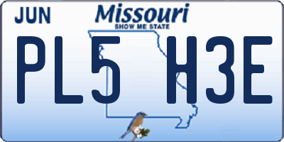 MO license plate PL5H3E