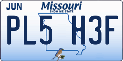 MO license plate PL5H3F