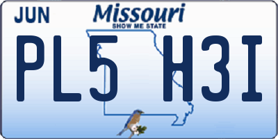 MO license plate PL5H3I