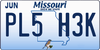 MO license plate PL5H3K
