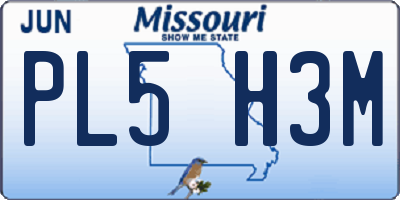 MO license plate PL5H3M