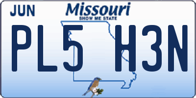 MO license plate PL5H3N