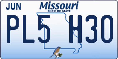 MO license plate PL5H3O