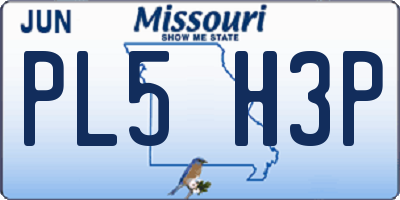 MO license plate PL5H3P