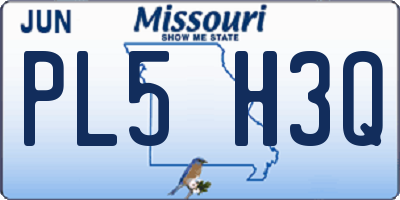 MO license plate PL5H3Q