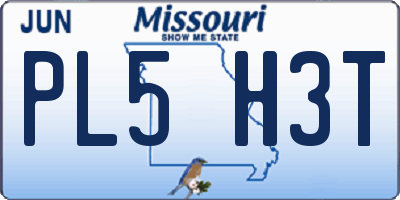 MO license plate PL5H3T