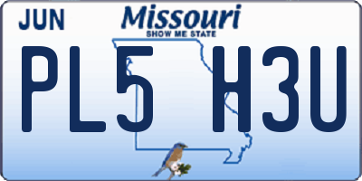 MO license plate PL5H3U