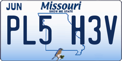 MO license plate PL5H3V