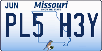MO license plate PL5H3Y