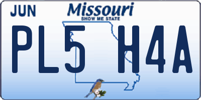 MO license plate PL5H4A