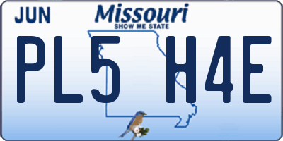 MO license plate PL5H4E