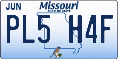 MO license plate PL5H4F