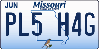 MO license plate PL5H4G