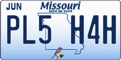MO license plate PL5H4H