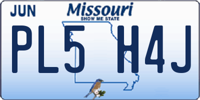 MO license plate PL5H4J