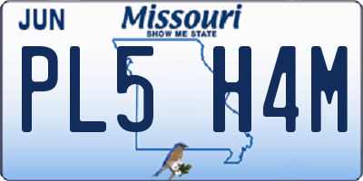 MO license plate PL5H4M