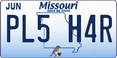 MO license plate PL5H4R