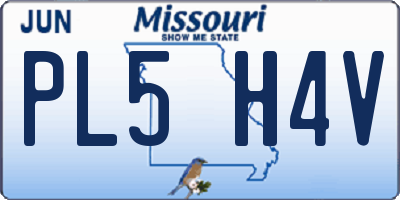 MO license plate PL5H4V