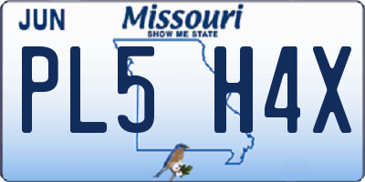 MO license plate PL5H4X