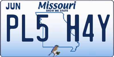 MO license plate PL5H4Y