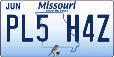 MO license plate PL5H4Z